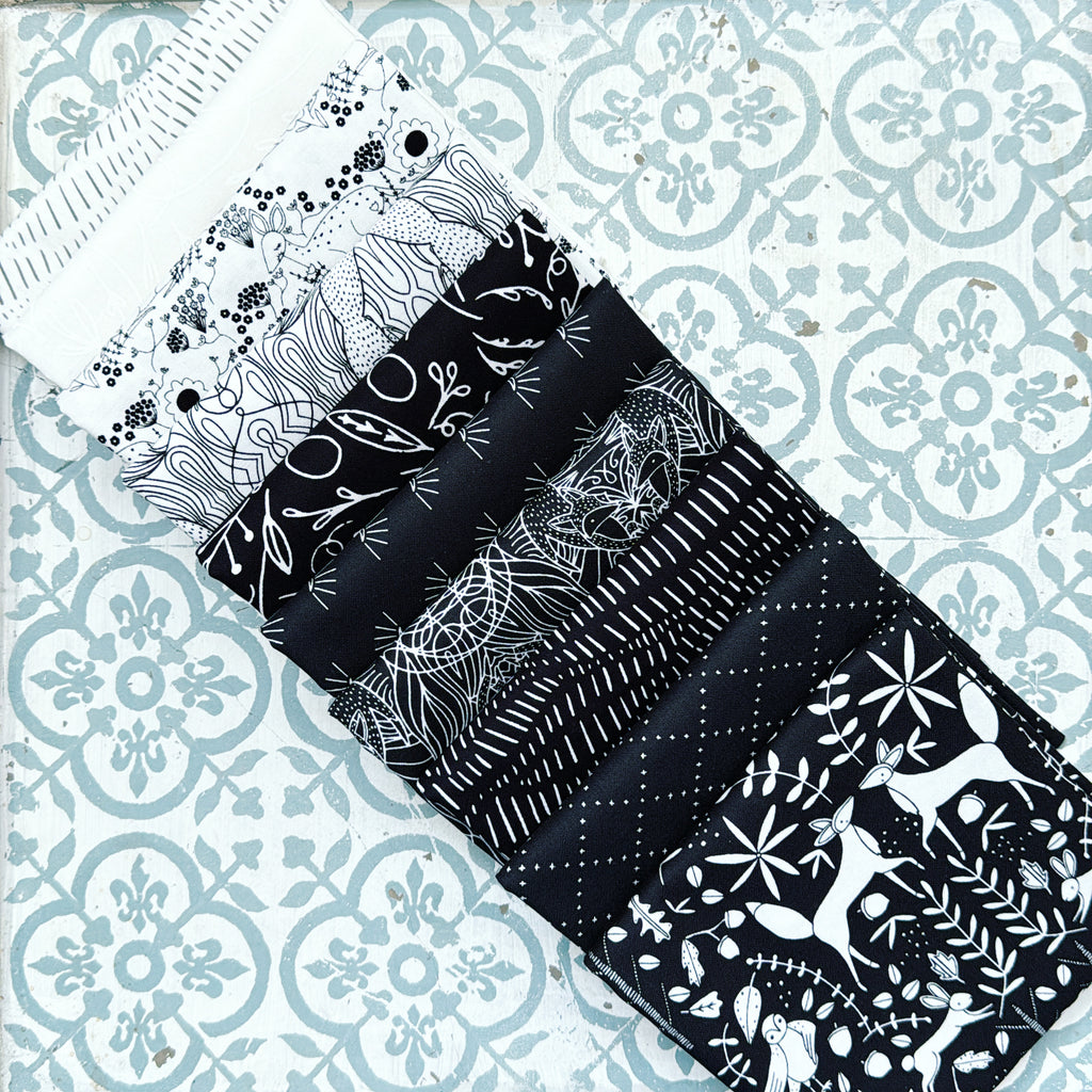 {New Arrival} Moda Fabrics Gingiber Curated Fat Quarter Bundle x 10 Fat Quarters Monochrome