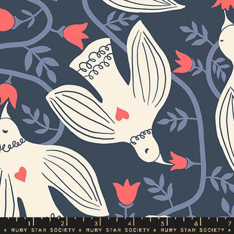 {New Arrival} Moda Ruby Star Society Endpaper CANVAS Hummingbirds Smoke