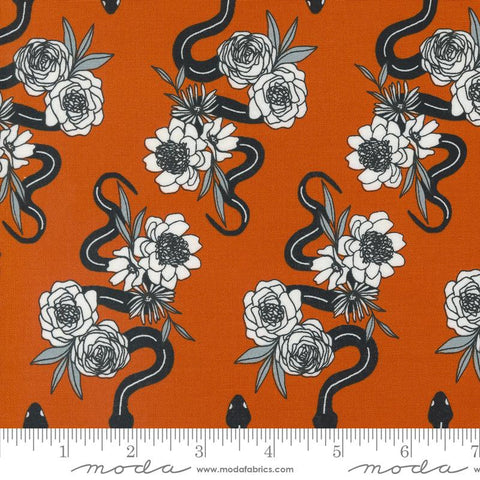 {New Arrival} Moda Fabrics Noir Slithering Snakes Pumpkin