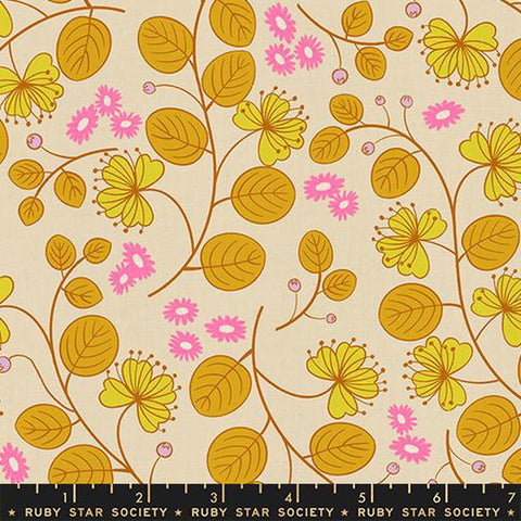 {Pre-Order August} Moda Ruby Star Society Lofi Linens Caper Floral Parchment