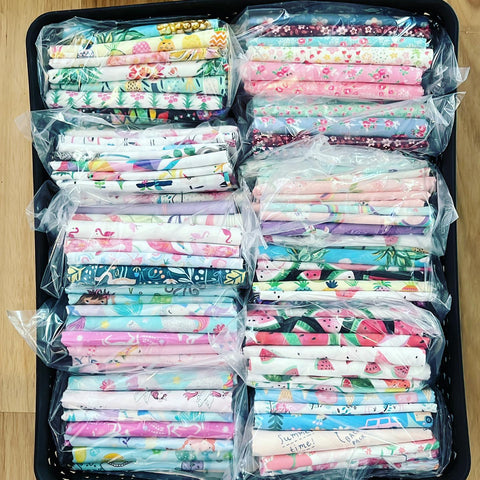 Remnant Packs 500G LOT Mixed Bag Prints Light-Medium Pink