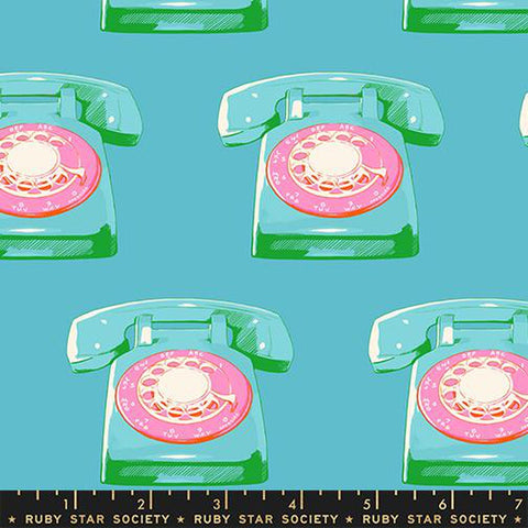 {Pre-Order November} Moda Ruby Star Society Sparkle Mart Telephones Dark Turquoise