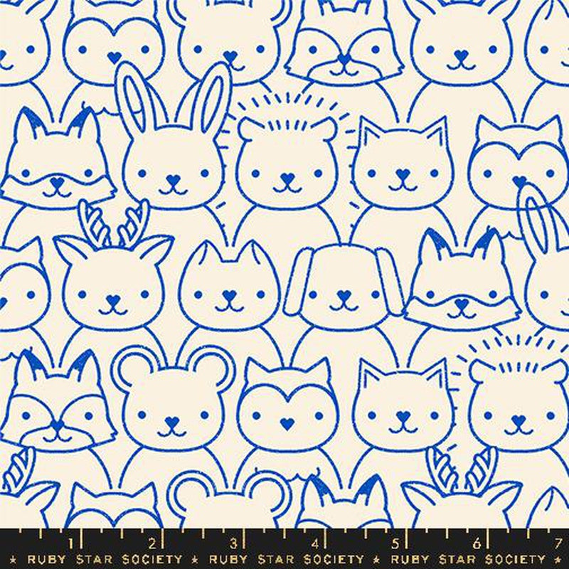 {New Arrival} Moda Ruby Star Society Woodland Park Sup Animals Blue Ribbon