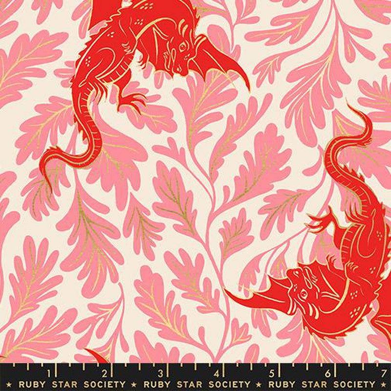 {Pre-Order April/May} Moda Ruby Star Society Fireglow Dragon Lair Metallic Dark Ruby
