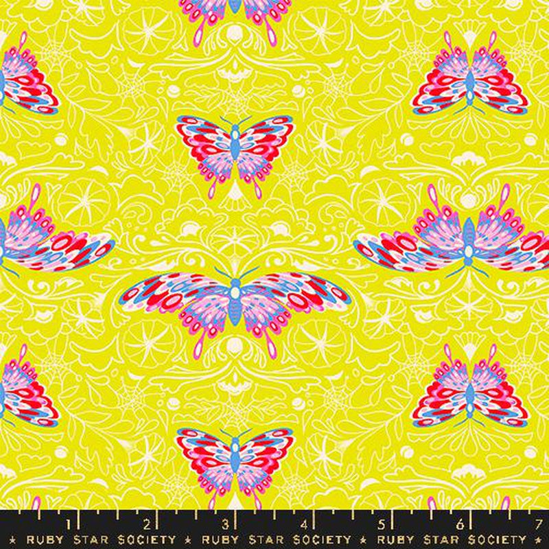 {New Arrival} Moda Ruby Star Society Glow Garden Morning Moth Citron