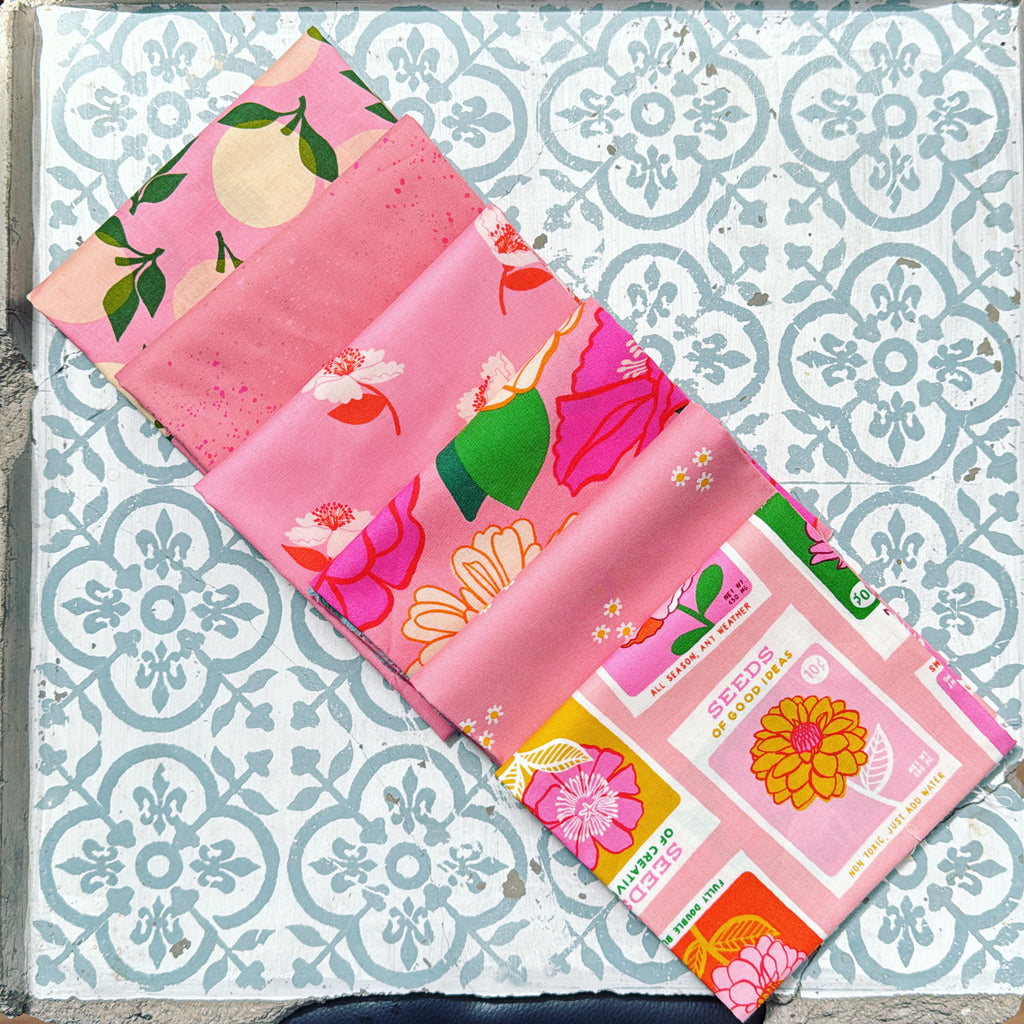 {New Arrival} Moda Ruby Star Society Sampler Curated Fat Quarter Bundle x 6 Seed Packets Sorbet