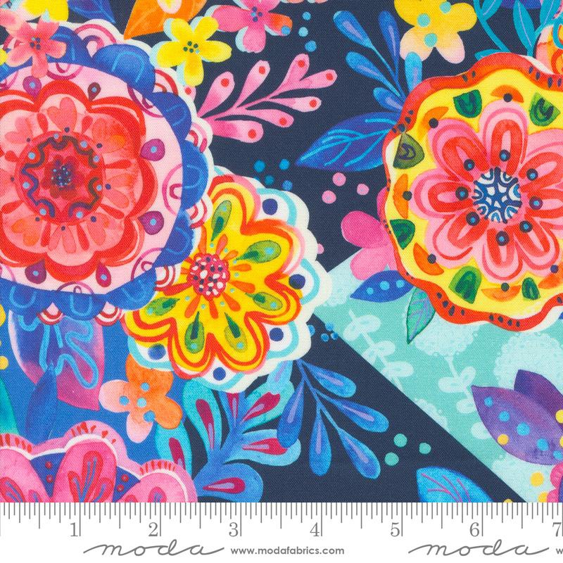 {Pre-Order January} Moda Flower Patches Floral Bash Midnight