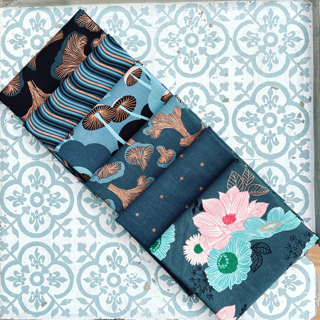{New Arrival} Moda Ruby Star Society Sampler Curated Fat Quarter Bundle x 6 Smoke Elixir