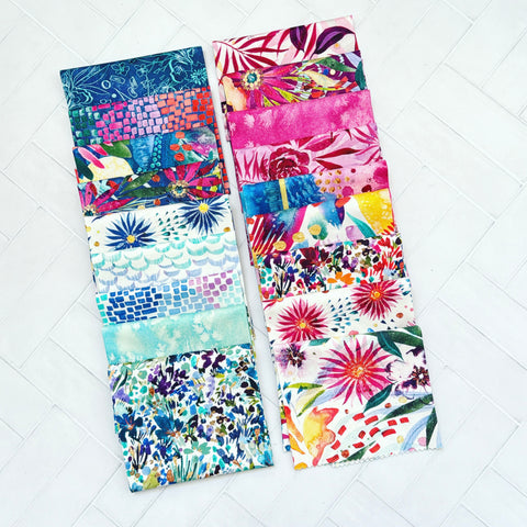 {New Arrival} Moda Create Joy Project Coming up Roses Fat Quarter Bundle x 18 Fat Quarters Multi