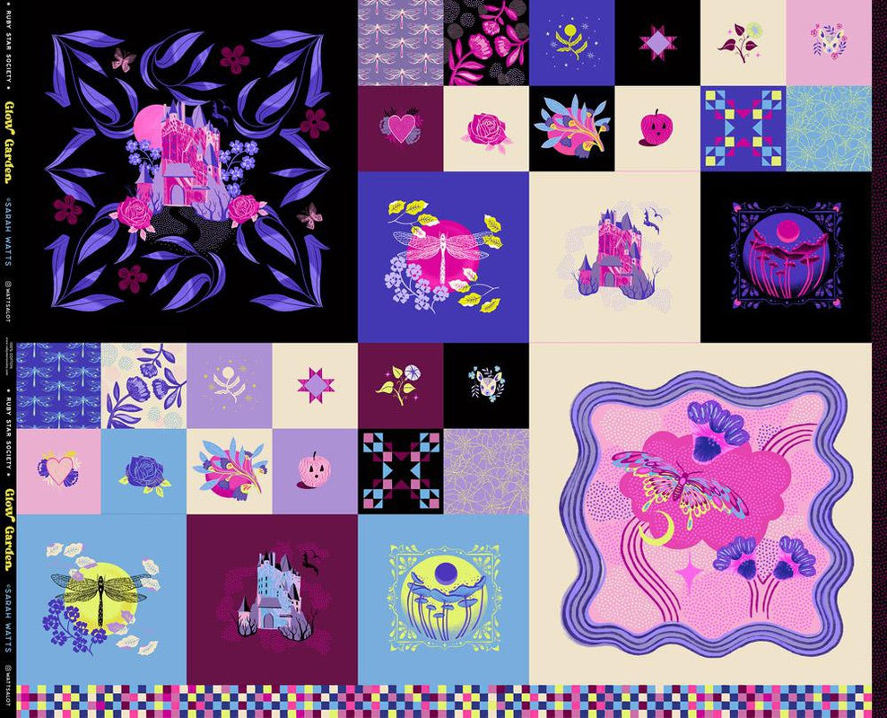 {Pre-Order June} Moda Ruby Star Society Glow Garden Panel Multi