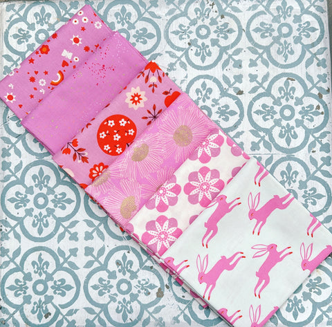 {New Arrival} Moda Ruby Star Society Sampler Curated Fat Quarter Bundle x 6 Peony Pink