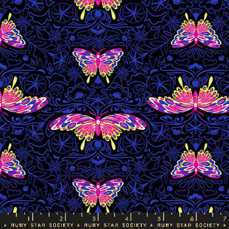 {New Arrival} Moda Ruby Star Society Glow Garden Morning Moth Black