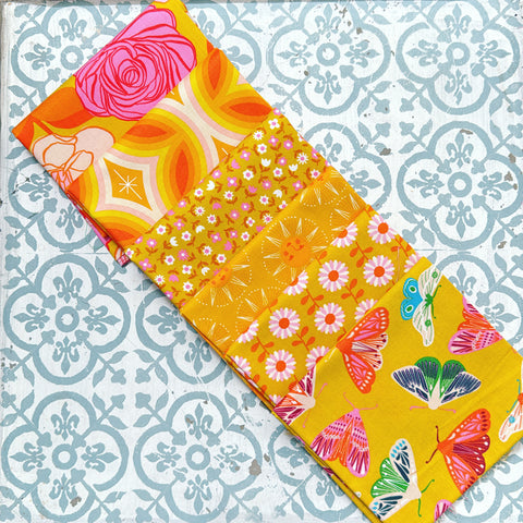 {New Arrival} Moda Ruby Star Society Sampler Curated Fat Quarter Bundle x 6 Fluttering Goldenrod