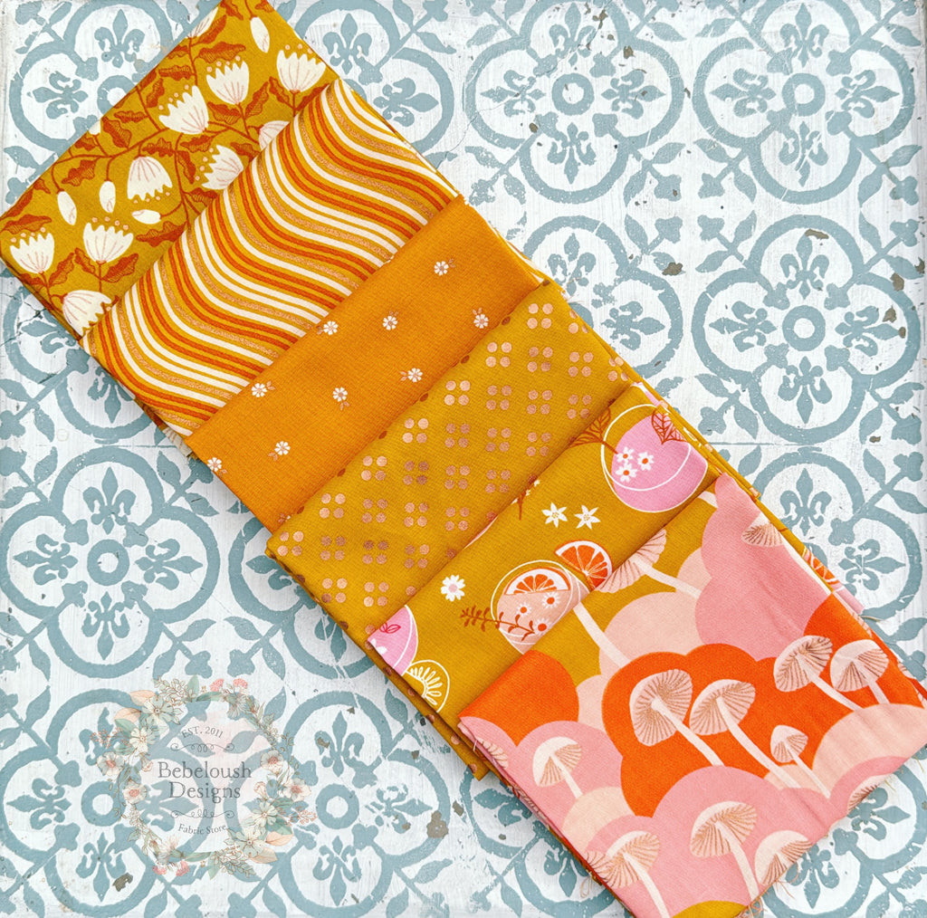 {New Arrival} Moda Ruby Star Society Sampler Curated EIGHTH Bundle x 6 Golden Sunset