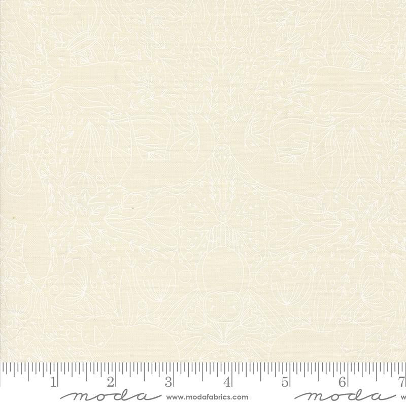 {New Arrival} Moda Gingiber Woodland Wonder Frolic Cloud White