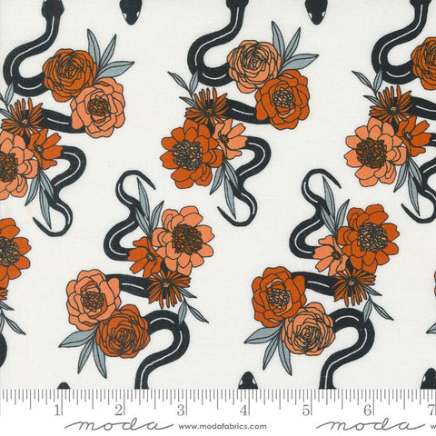 {New Arrival} Moda Fabrics Noir Slithering Snakes Ghost Pumpkin