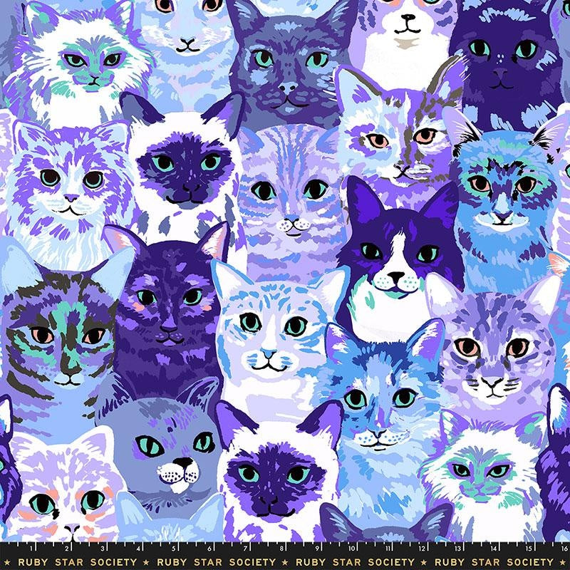 {Pre-Order June} Moda Ruby Star Society Oops All Cats Hundreds of Cats Blue