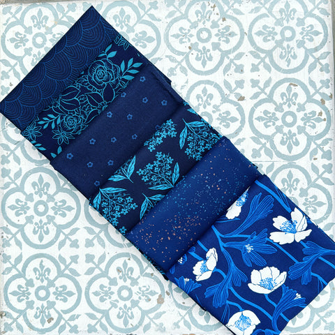 {New Arrival} Moda Ruby Star Society Sampler Curated Fat Quarter Bundle x 6 Blue Water
