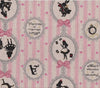 Lecien Girl Story 18 Cameo Pink Stripe Cotton Linen Metallic Accents