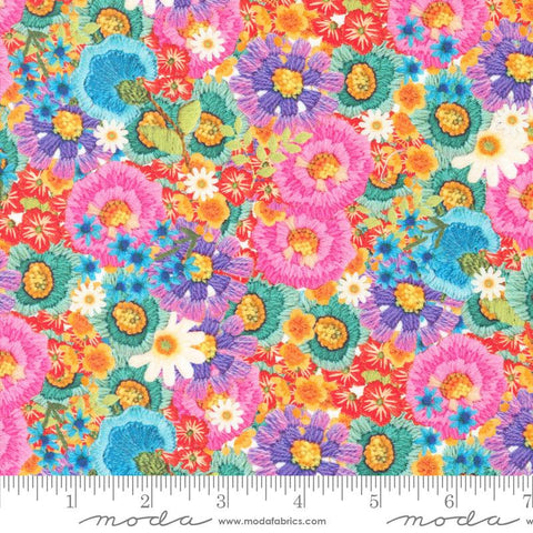 {New Arrival} Moda Cathe Holden Vintage Soul Crewel Garden Florals Rainbow