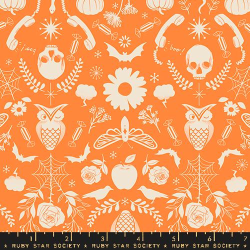 {New Arrival} Moda Ruby Star Society Good Spirits Damask Halloween Owls Pumpkin