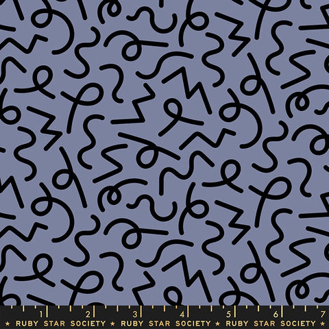 {Moda Ruby Star Society Darlings 2 Geometric Squiggle Denim FAT QUARTER