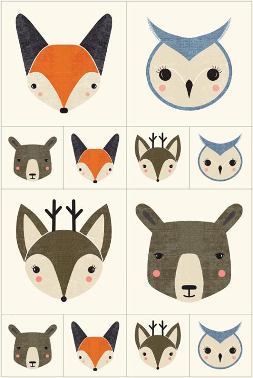 {New Arrival} Moda Gingiber Woodland Wonder Bobble Heads Panel