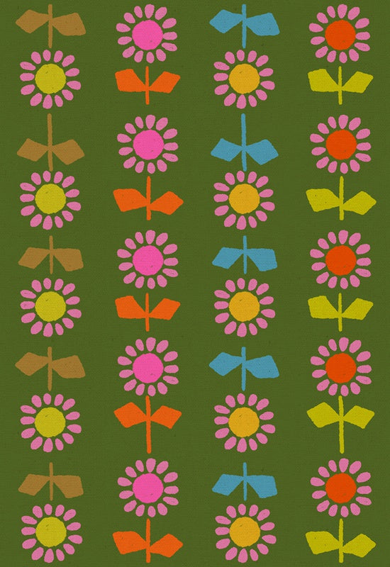{Pre-Order October} Moda Ruby Star Society Catnap - CANVAS Daisy Stripe Sarah Green