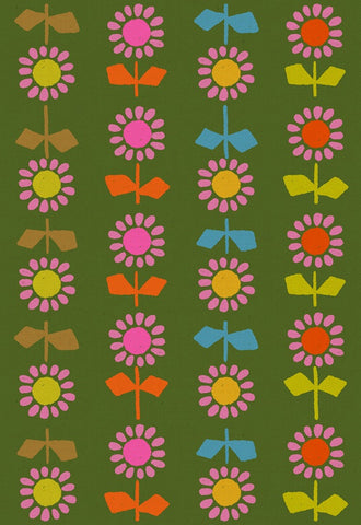 {Pre-Order October} Moda Ruby Star Society Catnap - CANVAS Daisy Stripe Sarah Green