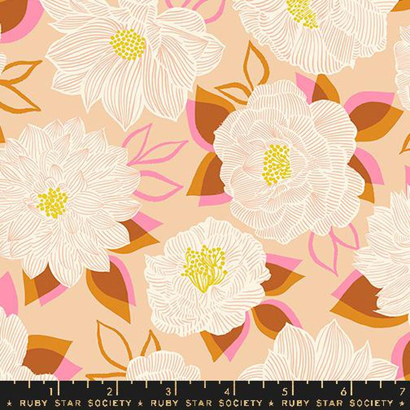 {New Arrival} Moda Ruby Star Society Favourite Flowers Blooming Florals Creme Brulee