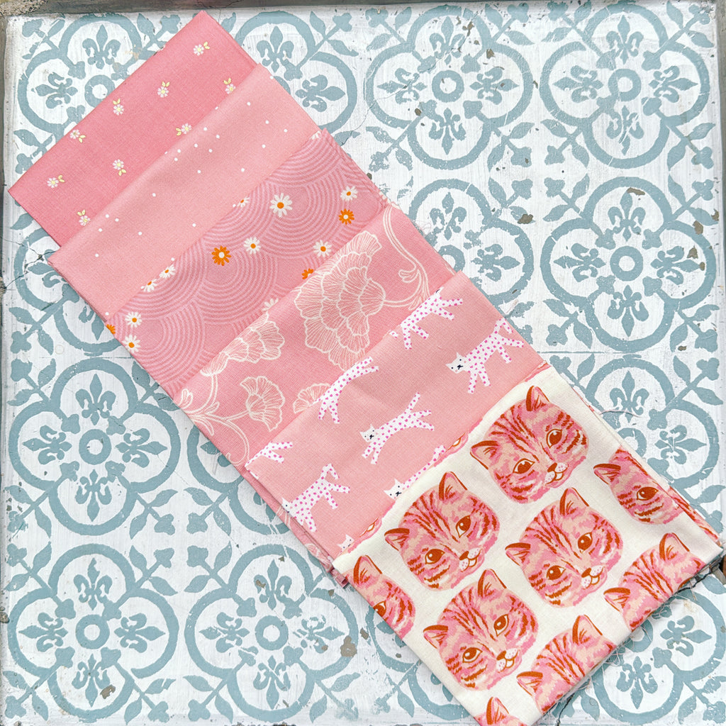 {New Arrival} Moda Ruby Star Society Sampler Curated Fat Quarter Bundle x 6 Balmy Cats Meow