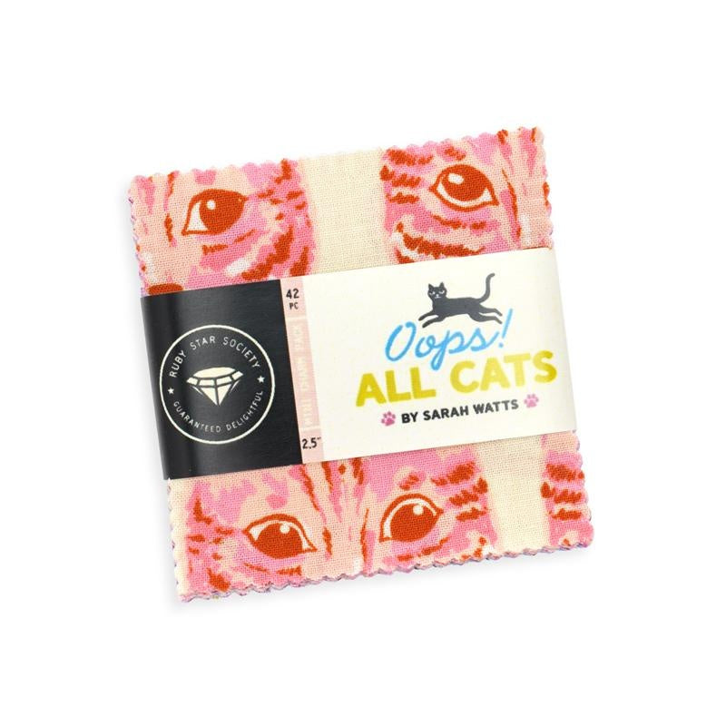 {Pre-Order June} Moda Ruby Star Society Oops All Cats Mini Charm Squares