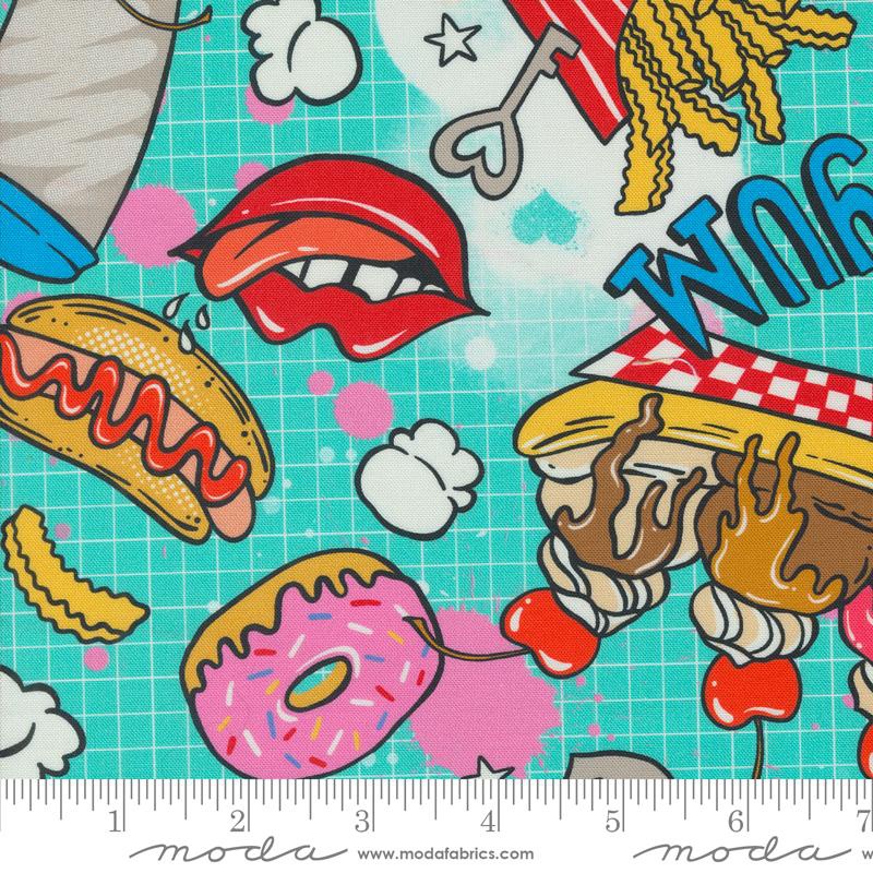 {New Arrival} Moda Snack Shack Hungry Like a Wolf Blue Razz