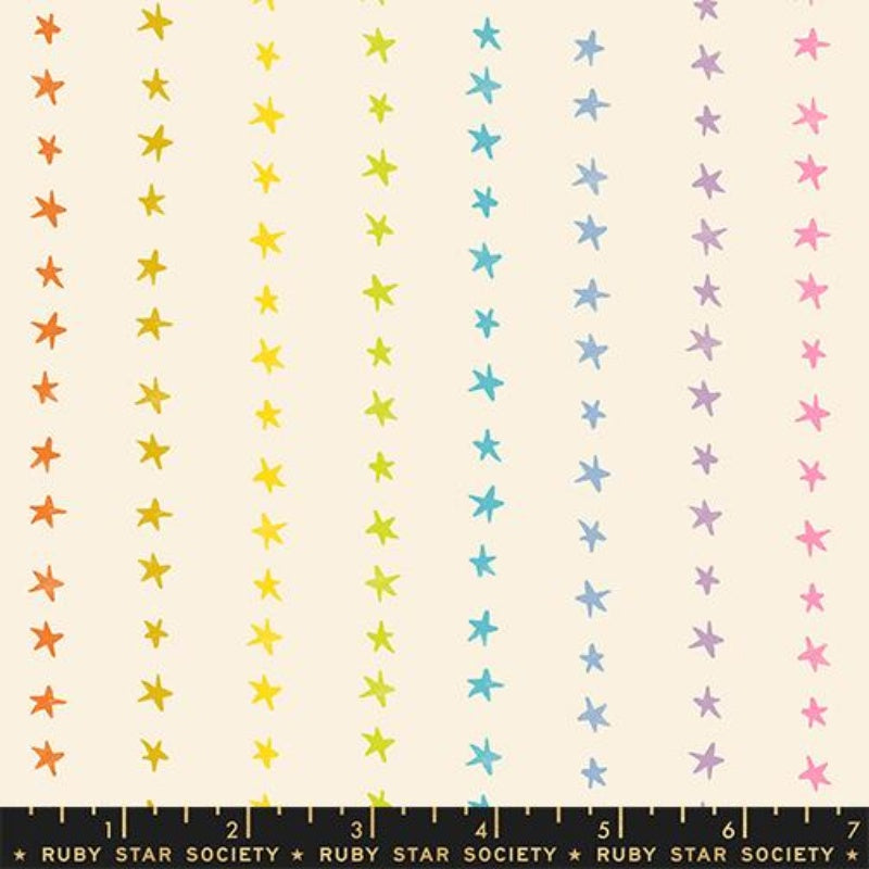{Pre-Order April} Ruby Star Society Daisy Days - Starry Stripe Multi on Natural