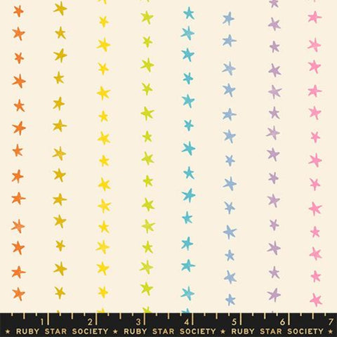 {Pre-Order April} Ruby Star Society Daisy Days - Starry Stripe Multi on Natural