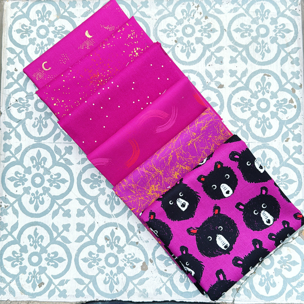 {New Arrival} Moda Ruby Star Society Sampler Curated Fat Quarter Bundle x 6 Electric Berry