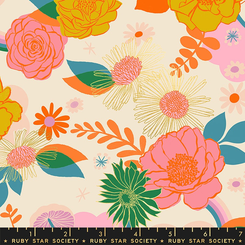 Moda Ruby Star Society Reverie Meander Natural Metallic FAT QUARTER