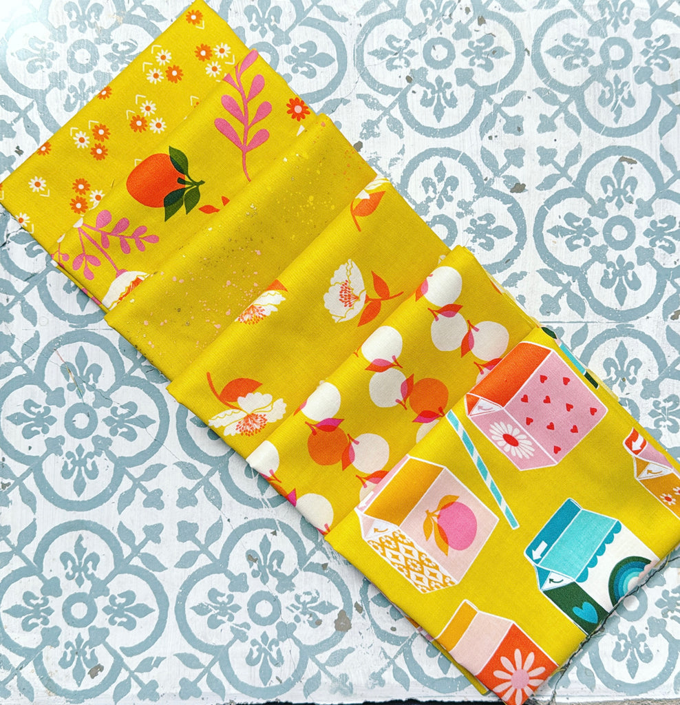 {New Arrival} Moda Ruby Star Society Sampler Curated Fat Quarter Bundle x 6 Juice Box Goldenrod