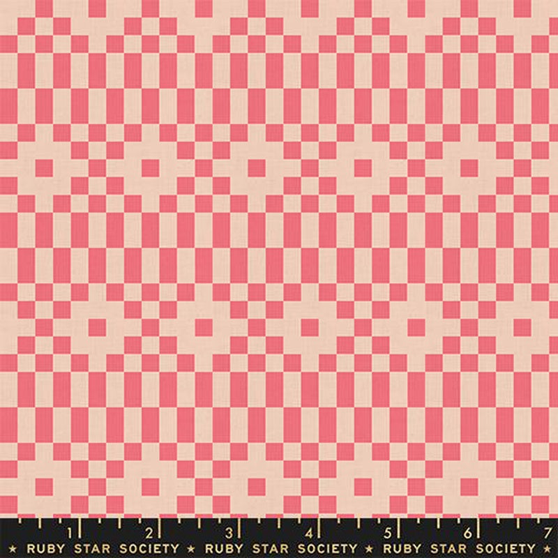 {Pre-Order August} Moda Ruby Star Society Lofi Linens Bitmapped Neon Coral