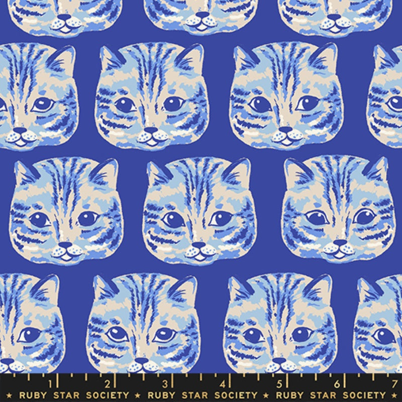 {Pre-Order June} Moda Ruby Star Society Oops All Cats Meow Meow Blue Ribbon