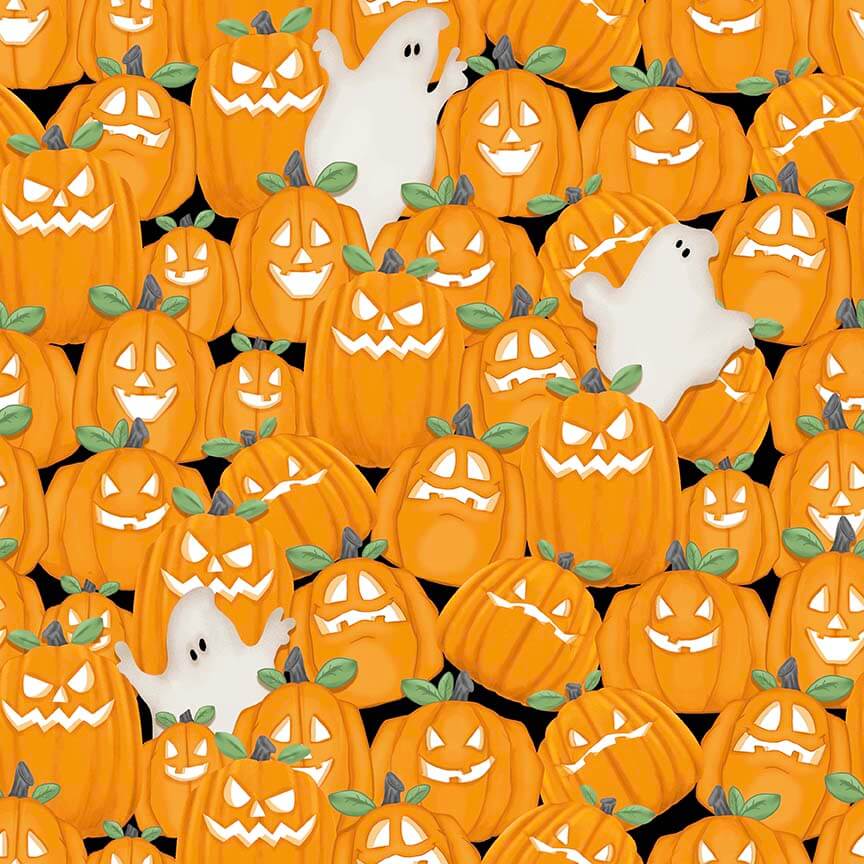Henry Glass Nights of Olde Salem Packed Pumpkins Orange Glow in the Dark