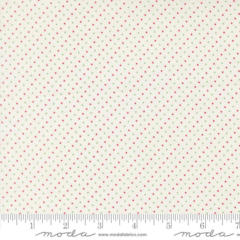 {New Arrival} Moda Fabrics Sweetfire Road Merrily on High Festive Dots Snow