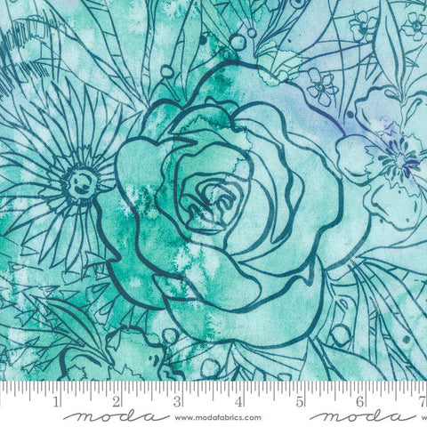 {New Arrival} Moda Create Joy Project Coming up Roses Their Garden Robins Egg Blue
