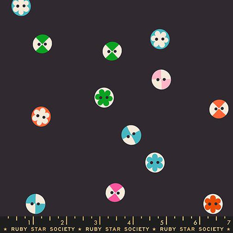 {Pre-Order August} Moda Ruby Star Society 1-800 Notion Buttons Soft Black