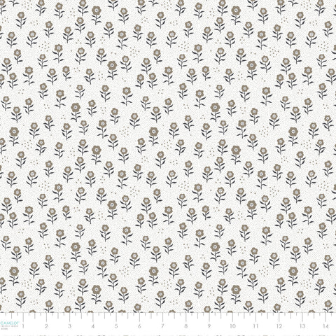 {New Arrival} Camelot Fabrics Bunny Dreams Moon Flowers Grey