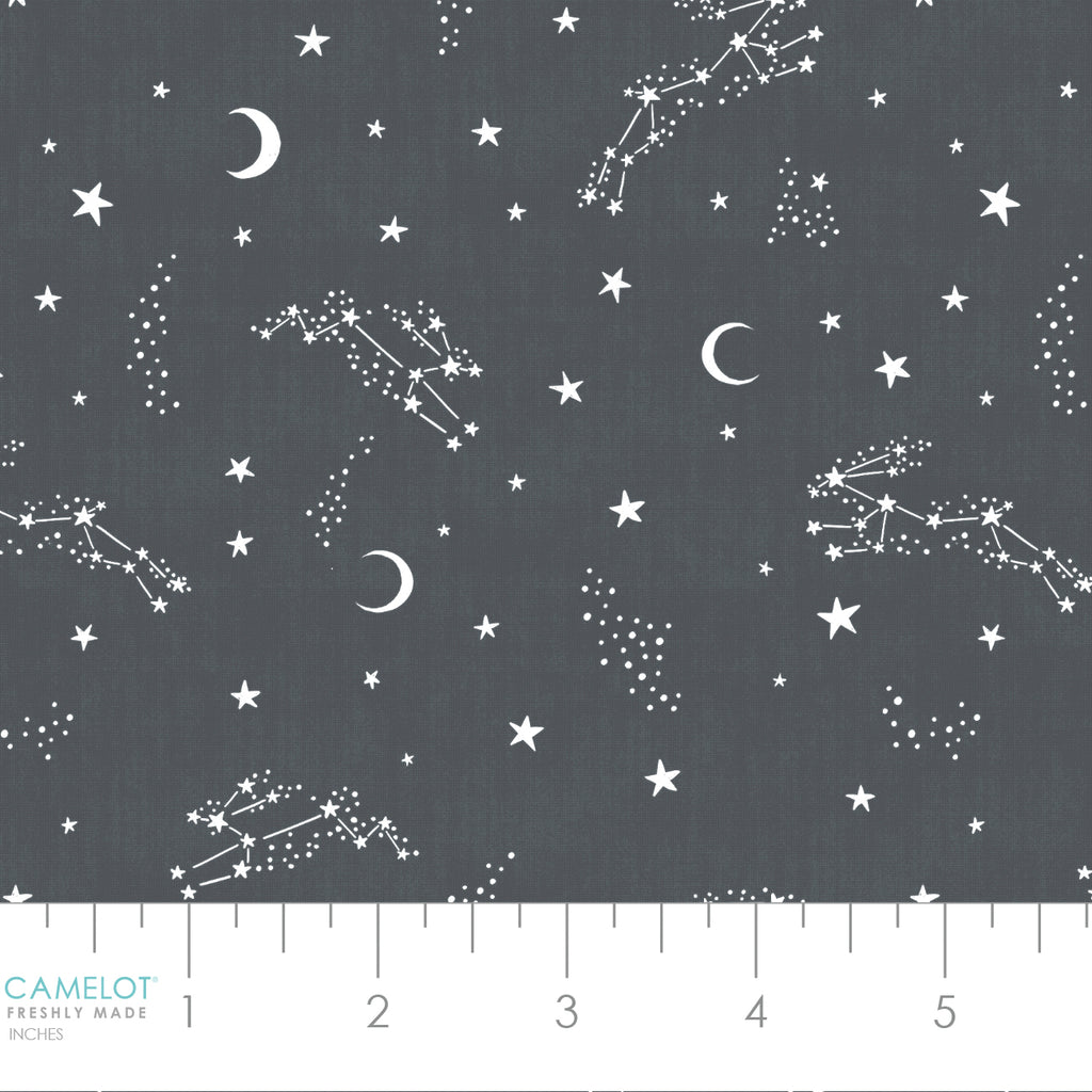 {New Arrival} Camelot Fabrics Bunny Dreams Hop Over the Moon Charcoal