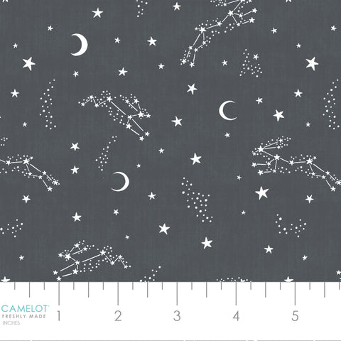 {New Arrival} Camelot Fabrics Bunny Dreams Hop Over the Moon Charcoal