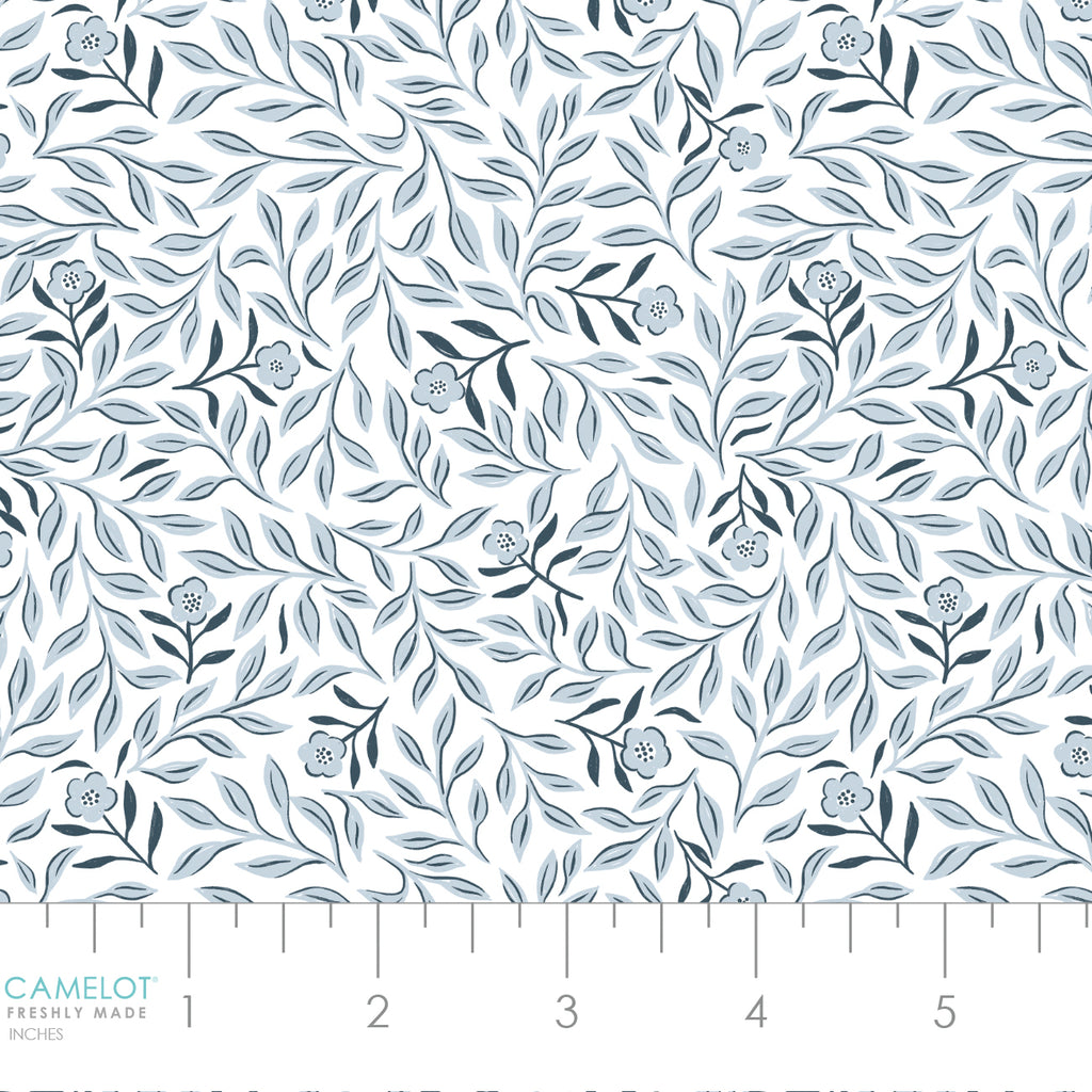 {New Arrival} Camelot Fabrics Bunny Dreams Sleepy Botanicals White
