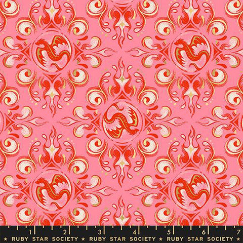 {Pre-Order April/May} Moda Ruby Star Society Fireglow Emblem Metallic Dark Ruby