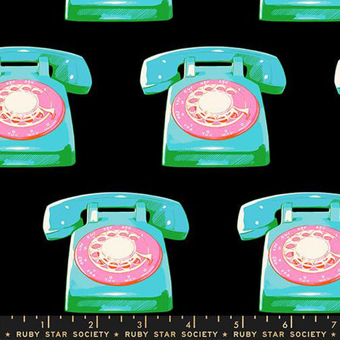 {Pre-Order November} Moda Ruby Star Society Sparkle Mart Telephones Black